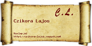 Czikora Lajos névjegykártya